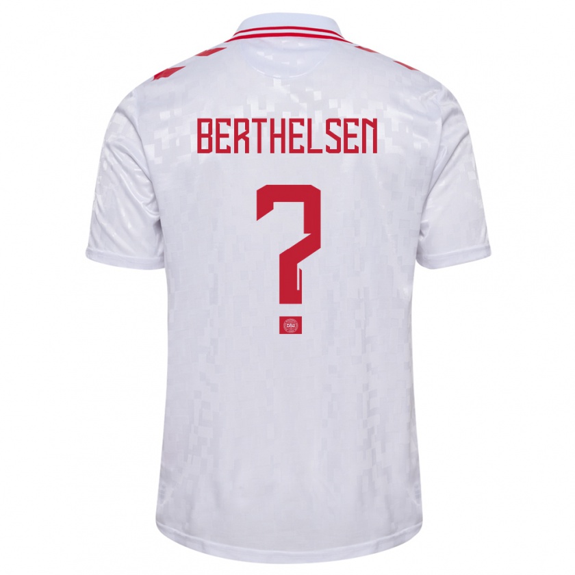 Kandiny Uomo Maglia Danimarca Villum Berthelsen #0 Bianco Kit Gara Away 24-26 Maglietta