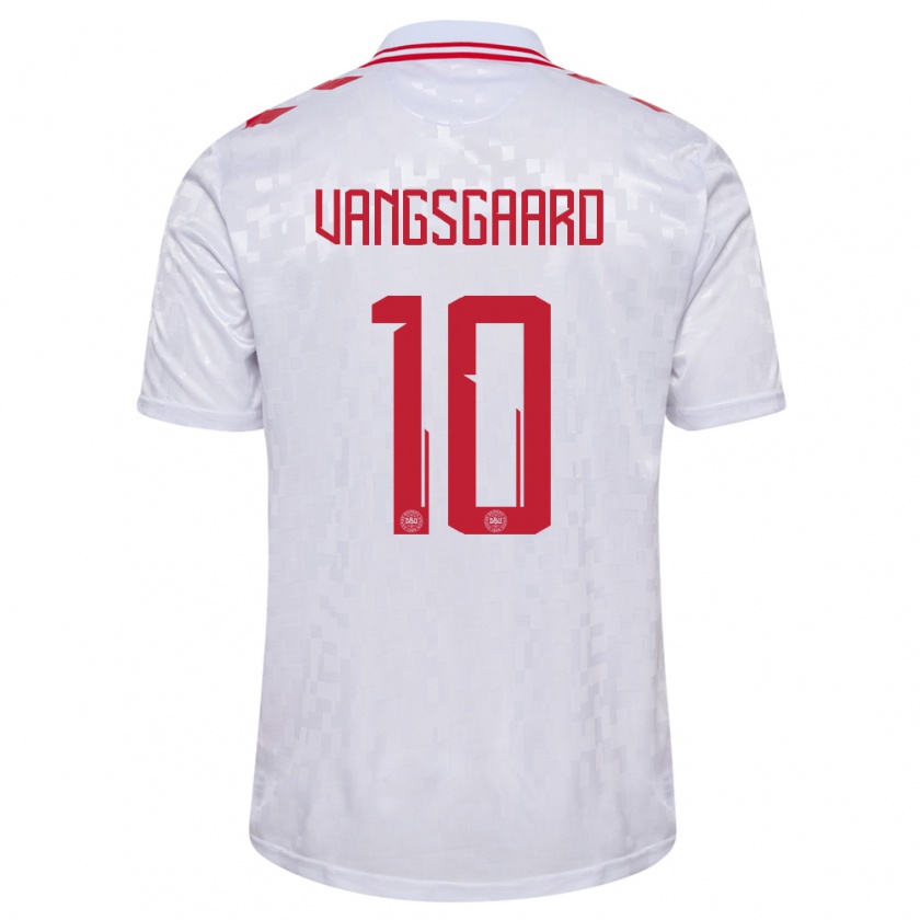 Kandiny Herren Dänemark Amalie Vangsgaard #10 Weiß Auswärtstrikot Trikot 24-26 T-Shirt Österreich