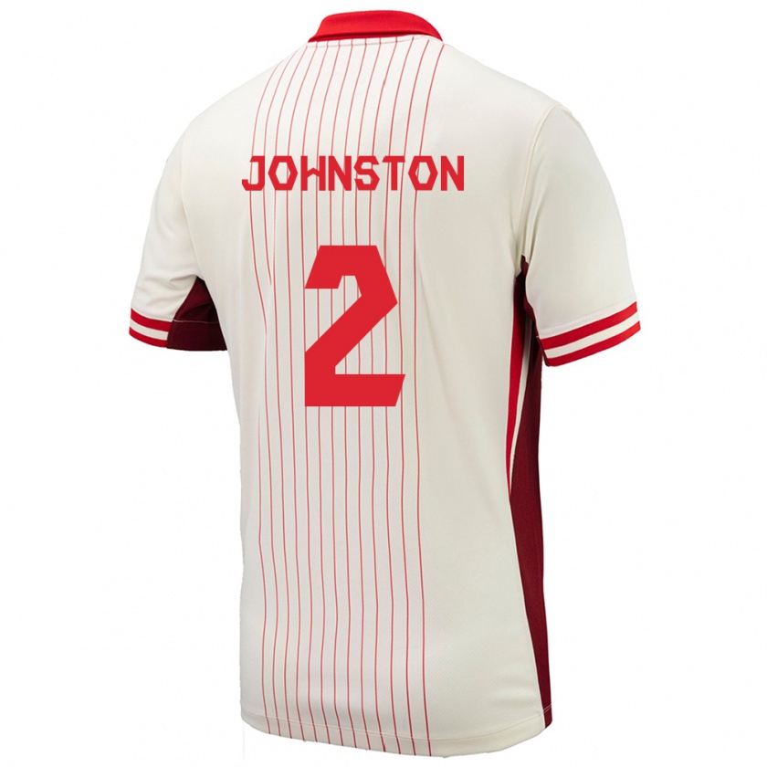 Kandiny Uomo Maglia Canada Alistair Johnston #2 Bianco Kit Gara Away 24-26 Maglietta