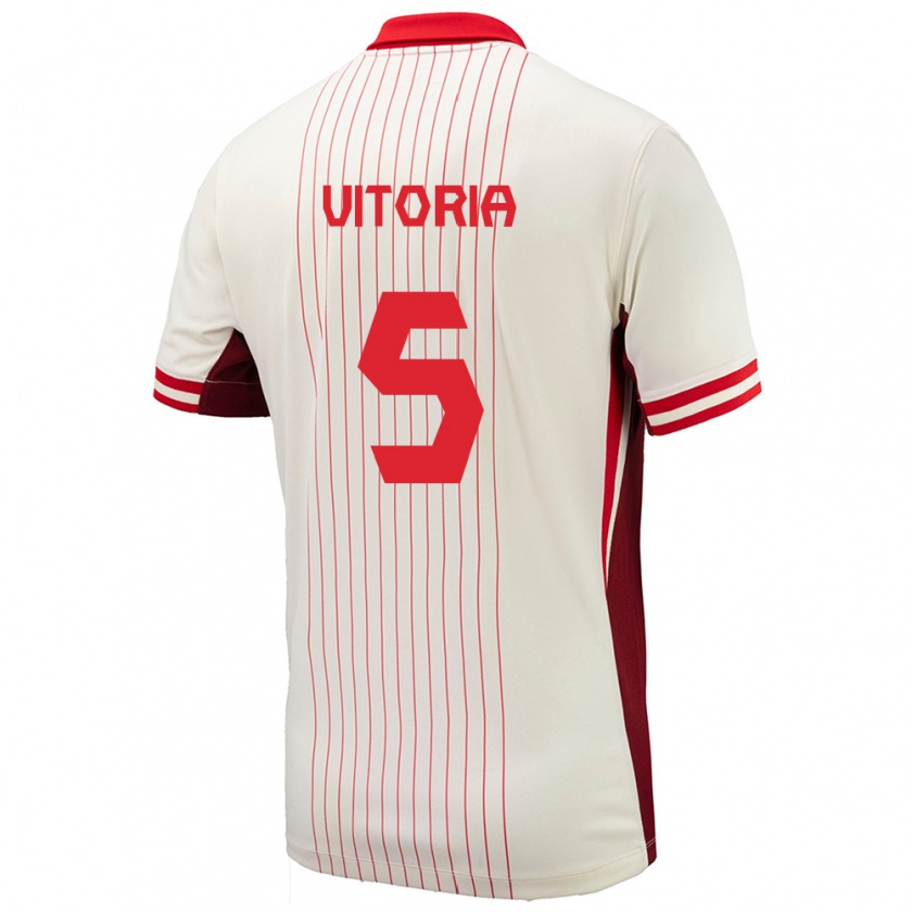 Kandiny Uomo Maglia Canada Steven Vitória #5 Bianco Kit Gara Away 24-26 Maglietta