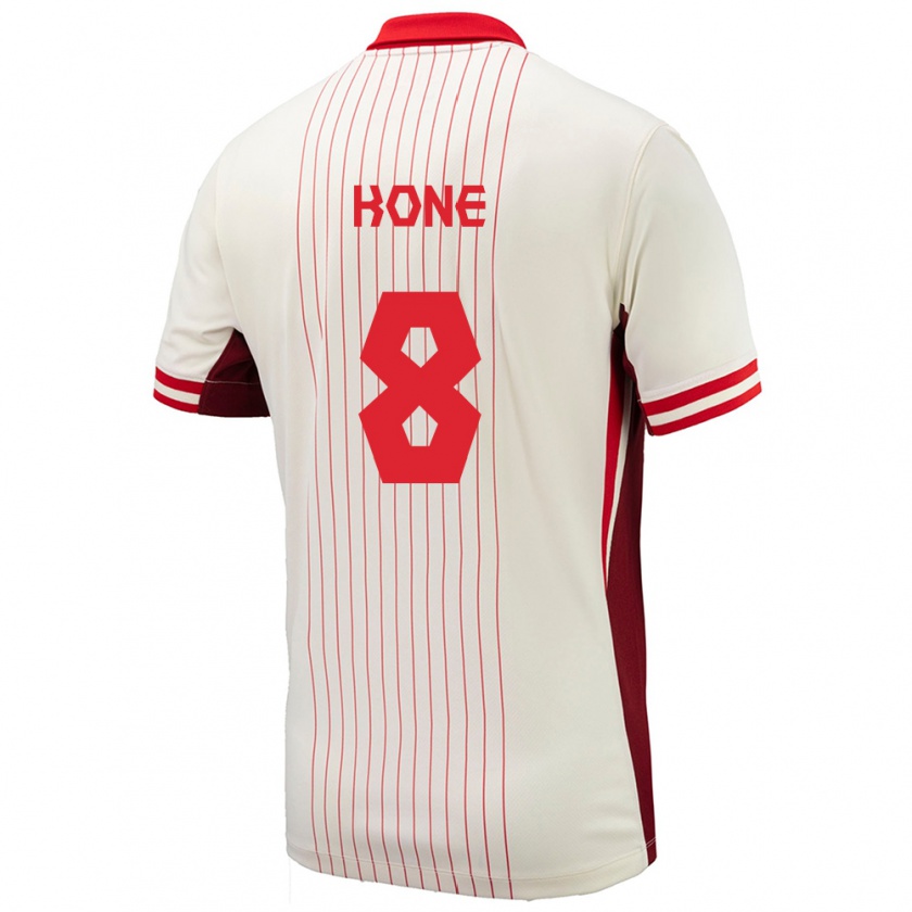 Kandiny Hombre Camiseta Canadá Ismaël Koné #8 Blanco 2ª Equipación 24-26 La Camisa