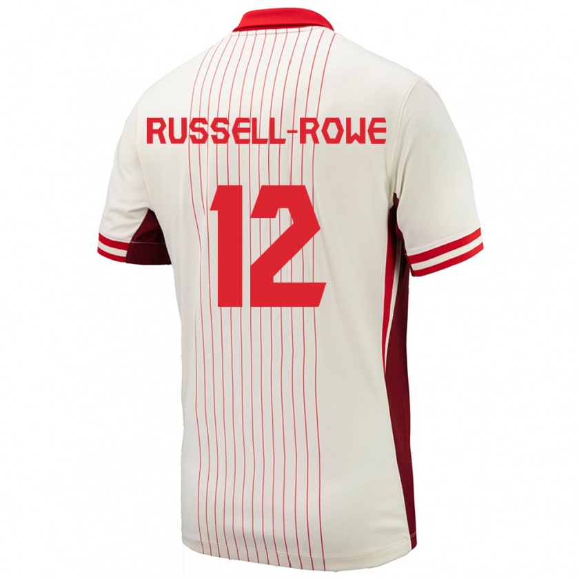 Kandiny Herren Kanada Jacen Russell-Rowe #12 Weiß Auswärtstrikot Trikot 24-26 T-Shirt Österreich