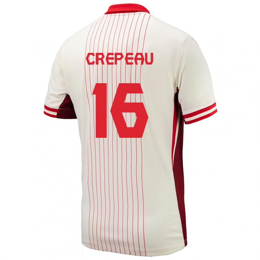 Kandiny Uomo Maglia Canada Maxime Crépeau #16 Bianco Kit Gara Away 24-26 Maglietta