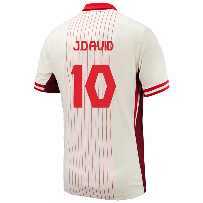 Kandiny Uomo Maglia Canada Jonathan David #10 Bianco Kit Gara Away 24-26 Maglietta