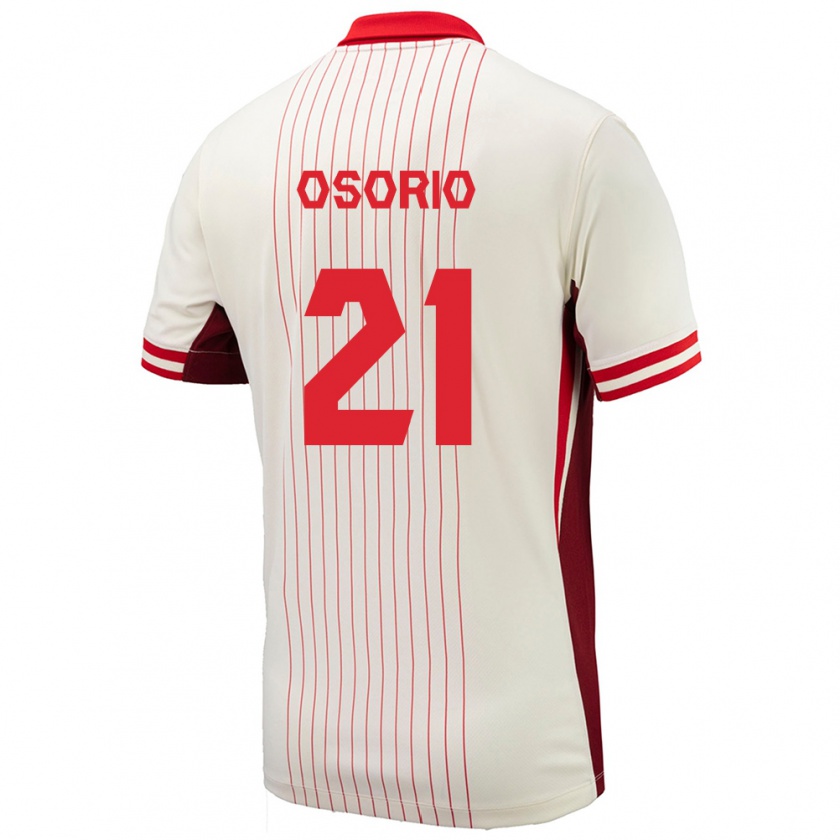 Kandiny Uomo Maglia Canada Jonathan Osorio #21 Bianco Kit Gara Away 24-26 Maglietta