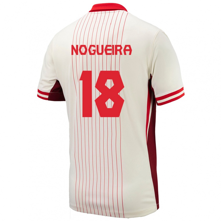 Kandiny Uomo Maglia Canada Matthew Nogueira #18 Bianco Kit Gara Away 24-26 Maglietta