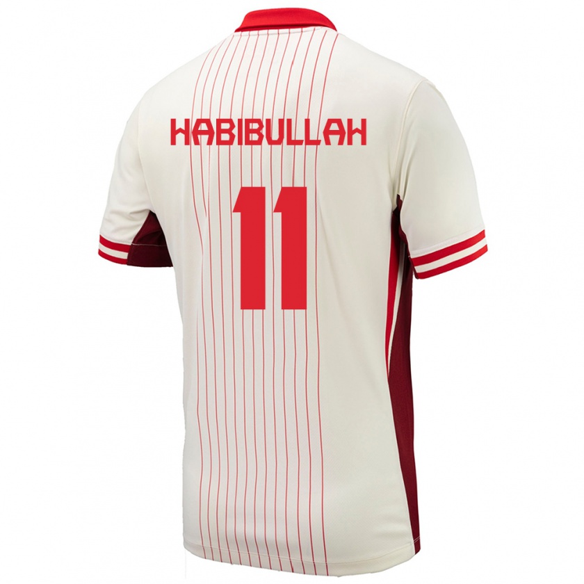 Kandiny Hombre Camiseta Canadá Kamron Habibullah #11 Blanco 2ª Equipación 24-26 La Camisa