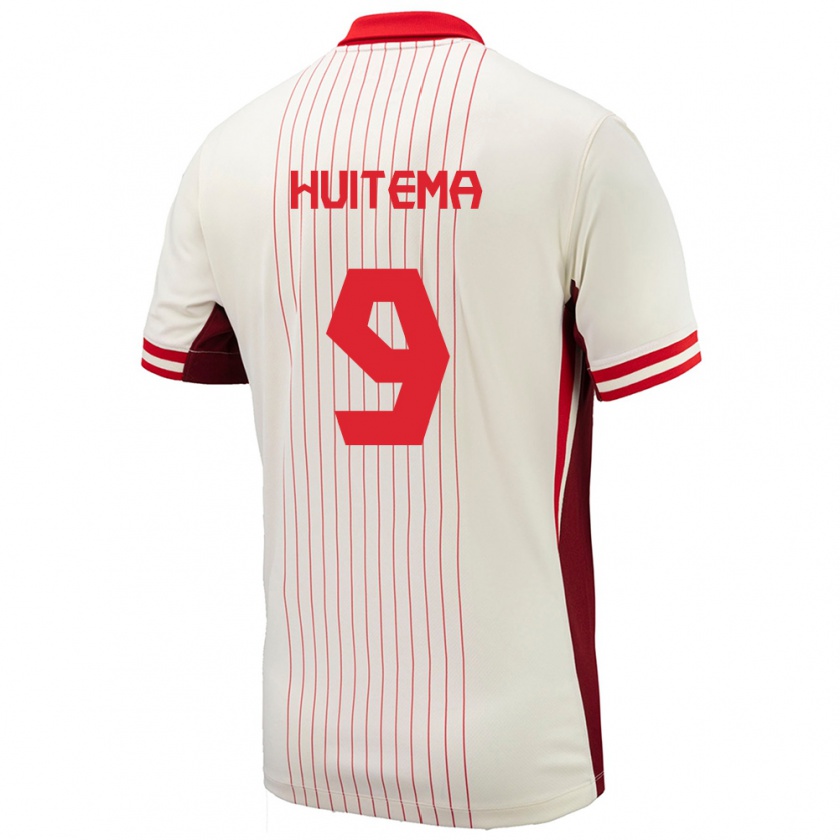 Kandiny Hombre Camiseta Canadá Jordyn Huitema #9 Blanco 2ª Equipación 24-26 La Camisa