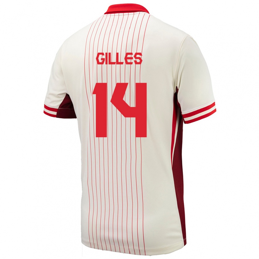 Kandiny Hombre Camiseta Canadá Vanessa Gilles #14 Blanco 2ª Equipación 24-26 La Camisa