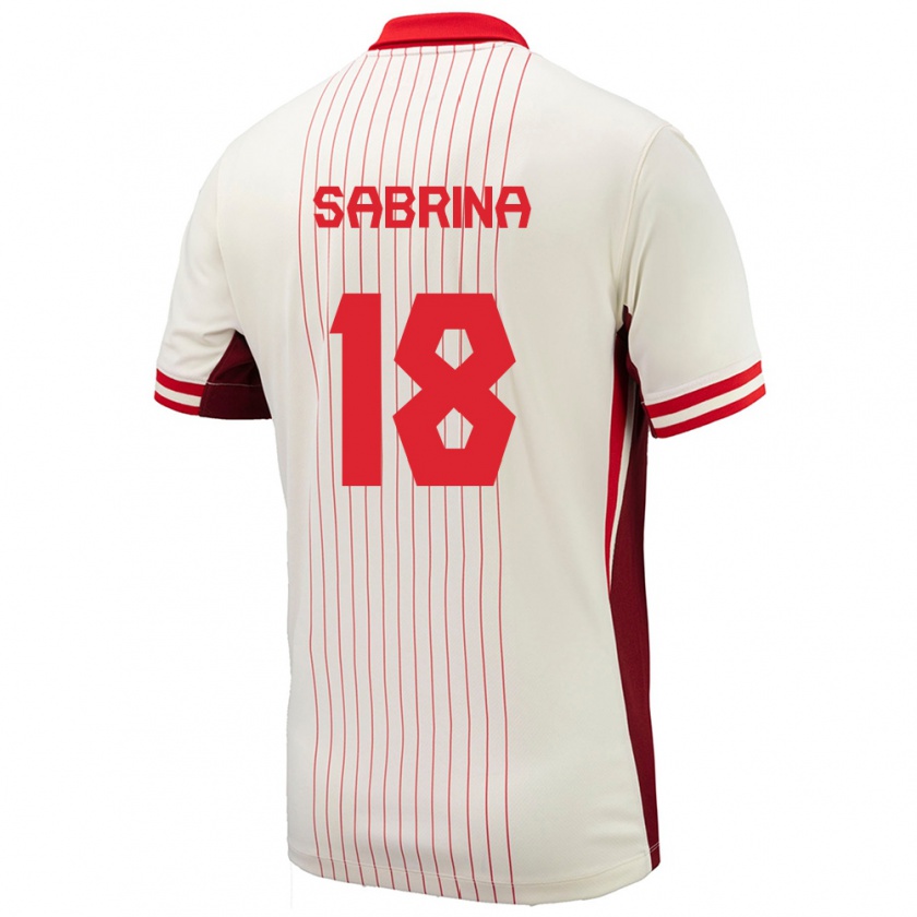 Kandiny Uomo Maglia Canada Sabrina D'angelo #18 Bianco Kit Gara Away 24-26 Maglietta