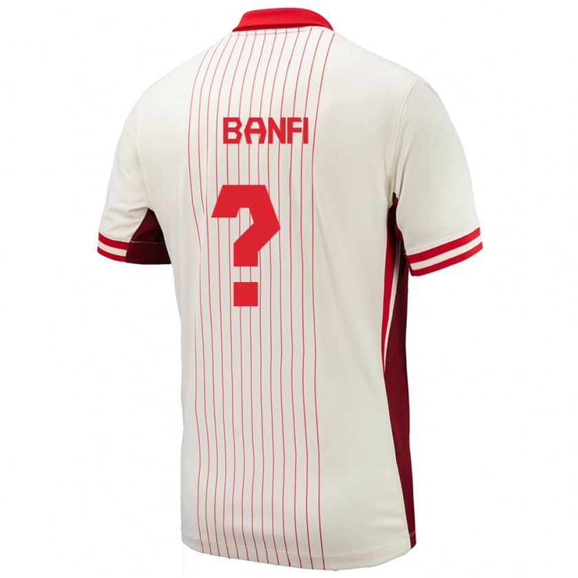 Kandiny Hombre Camiseta Canadá Samuel Banfi #0 Blanco 2ª Equipación 24-26 La Camisa