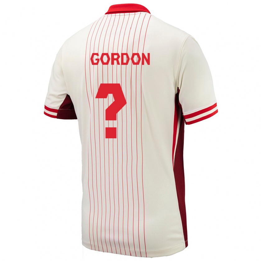 Kandiny Uomo Maglia Canada Joshua Gordon #0 Bianco Kit Gara Away 24-26 Maglietta