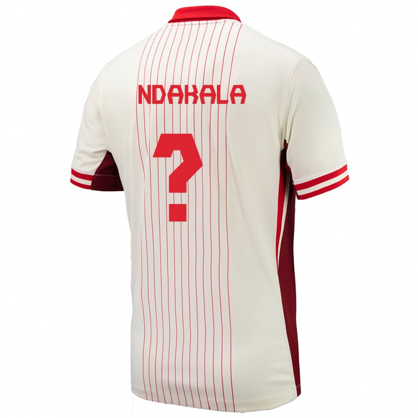 Kandiny Uomo Maglia Canada Joshue Ndakala #0 Bianco Kit Gara Away 24-26 Maglietta