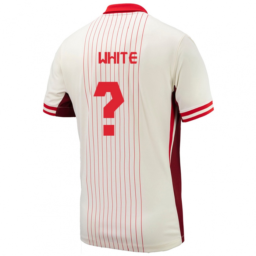 Kandiny Uomo Maglia Canada Eric White #0 Bianco Kit Gara Away 24-26 Maglietta