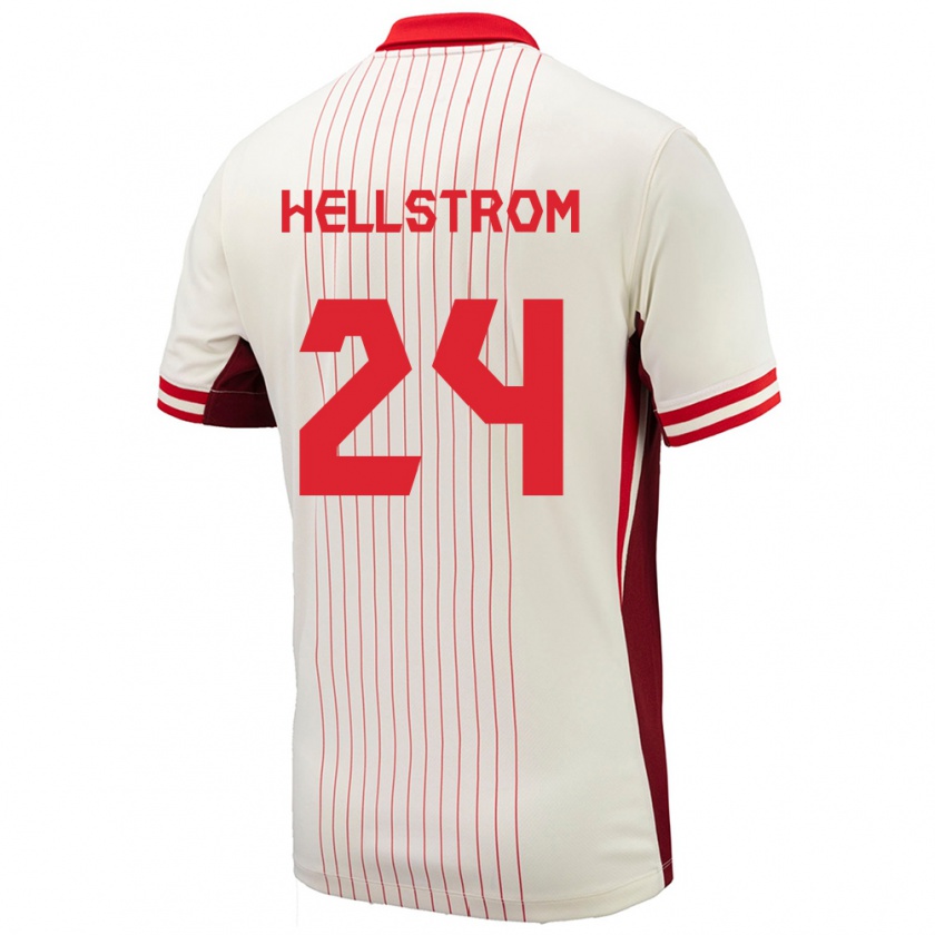 Kandiny Uomo Maglia Canada Jenna Hellstrom #24 Bianco Kit Gara Away 24-26 Maglietta