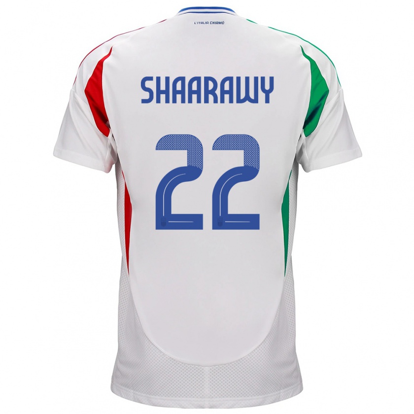 Kandiny Uomo Maglia Italia Stephan El Shaarawy #22 Bianco Kit Gara Away 24-26 Maglietta