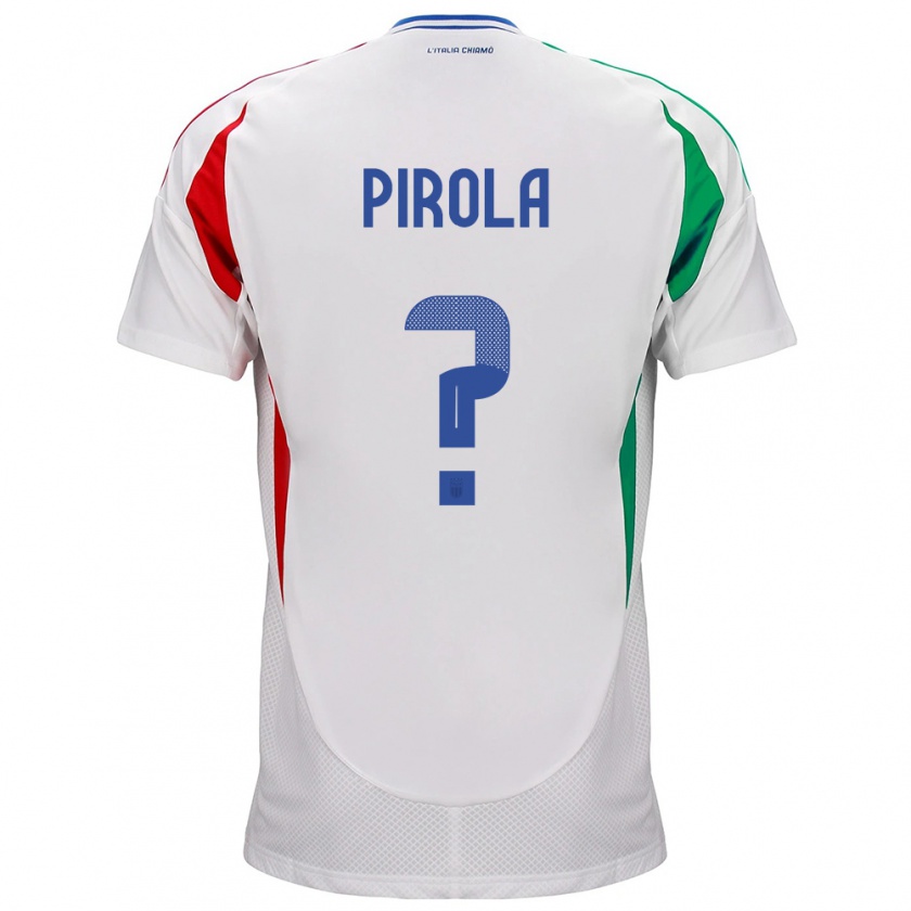 Kandiny Uomo Maglia Italia Lorenzo Pirola #0 Bianco Kit Gara Away 24-26 Maglietta