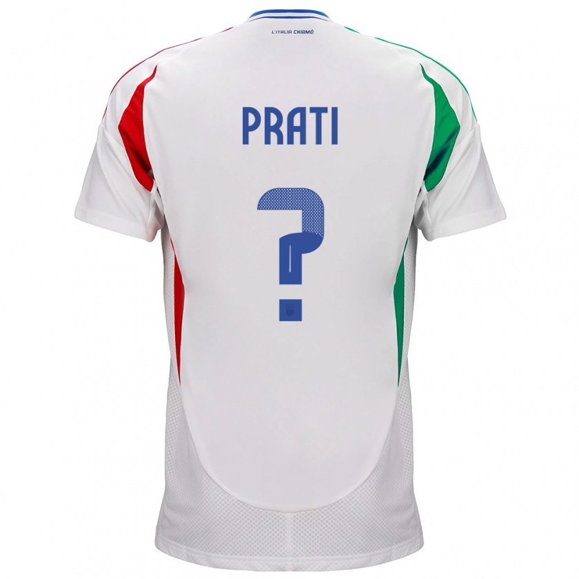 Kandiny Hombre Camiseta Italia Matteo Prati #0 Blanco 2ª Equipación 24-26 La Camisa