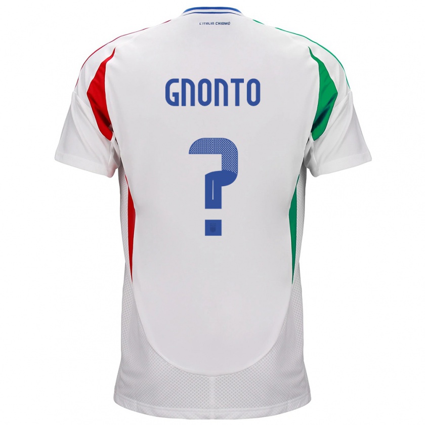 Kandiny Uomo Maglia Italia Wilfried Gnonto #0 Bianco Kit Gara Away 24-26 Maglietta