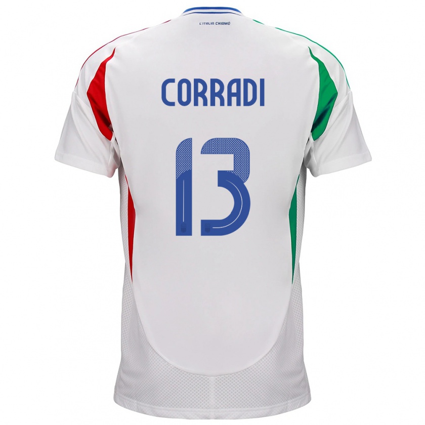 Kandiny Herren Italien Christian Corradi #13 Weiß Auswärtstrikot Trikot 24-26 T-Shirt Österreich