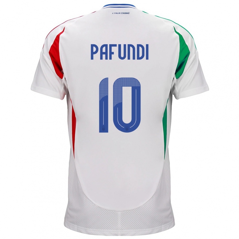 Kandiny Uomo Maglia Italia Simone Pafundi #10 Bianco Kit Gara Away 24-26 Maglietta