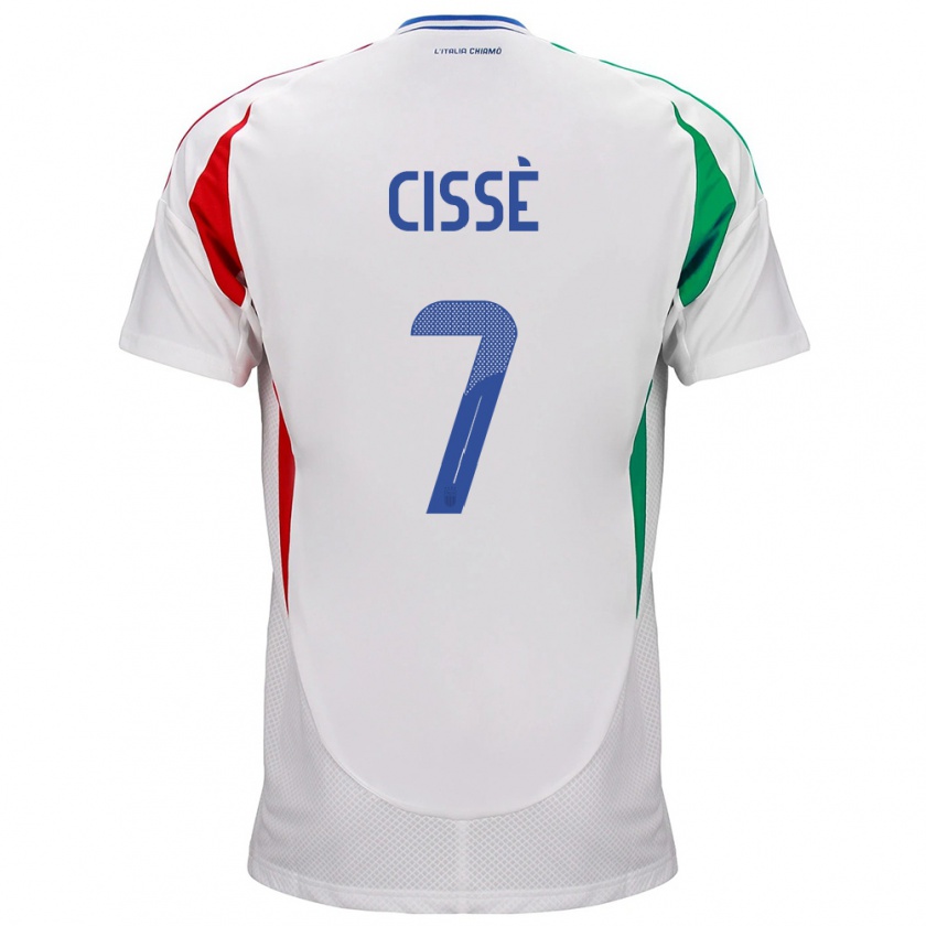 Kandiny Hombre Camiseta Italia Alphadjo Cissè #7 Blanco 2ª Equipación 24-26 La Camisa