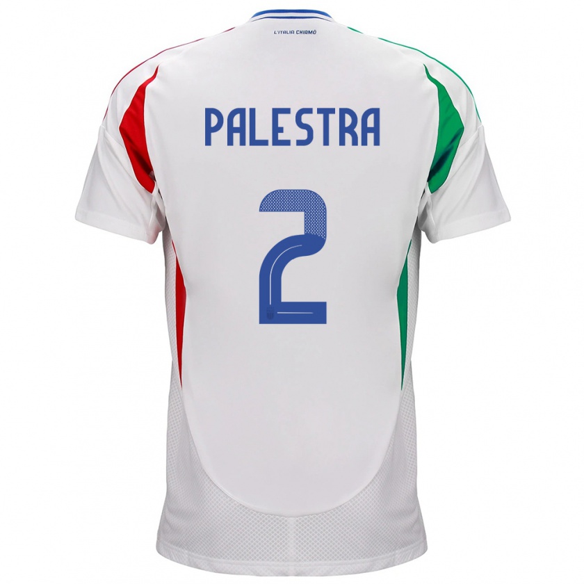 Kandiny Herren Italien Marco Palestra #2 Weiß Auswärtstrikot Trikot 24-26 T-Shirt Österreich