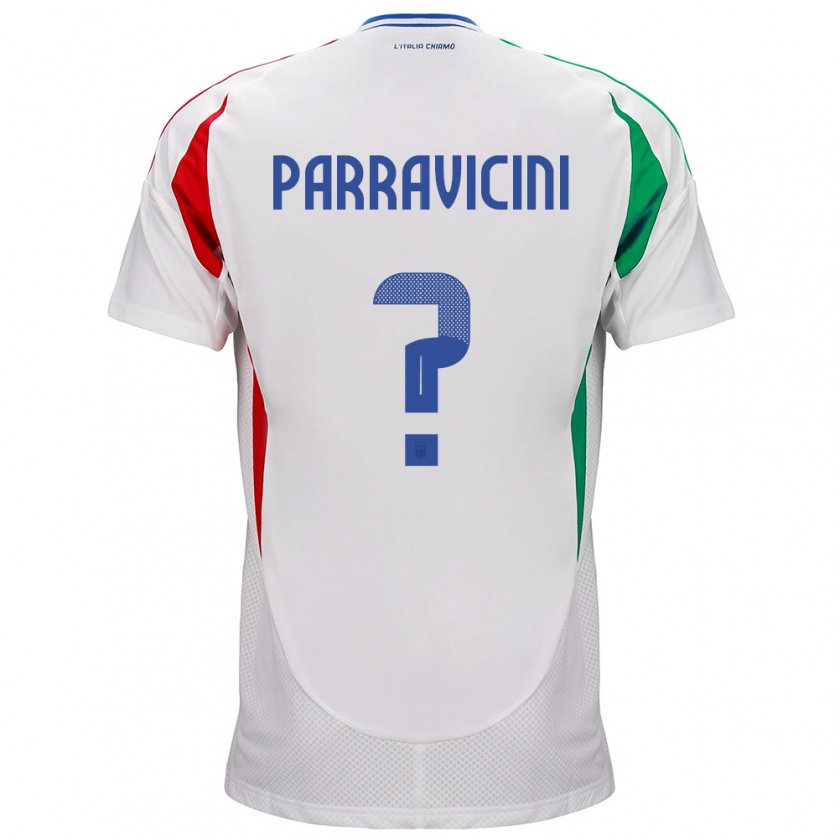 Kandiny Uomo Maglia Italia Fabio Parravicini #0 Bianco Kit Gara Away 24-26 Maglietta