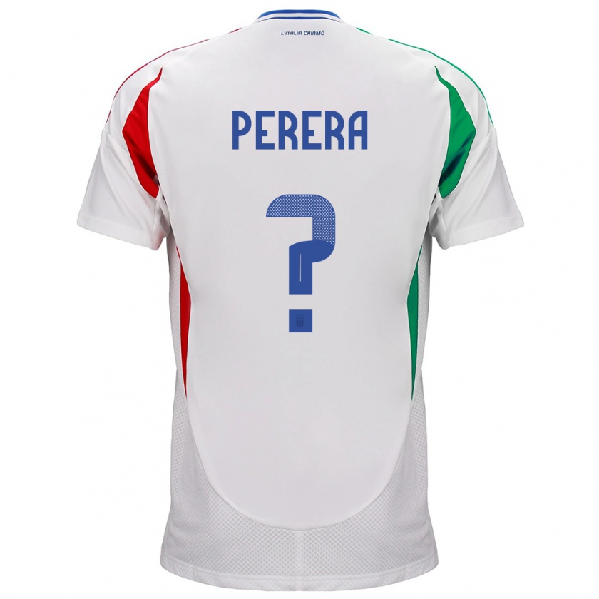 Kandiny Hombre Camiseta Italia Nirash Perera #0 Blanco 2ª Equipación 24-26 La Camisa