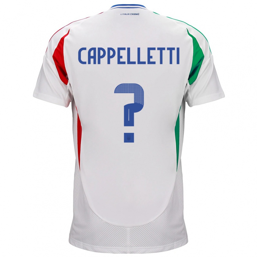 Kandiny Uomo Maglia Italia Mattia Cappelletti #0 Bianco Kit Gara Away 24-26 Maglietta