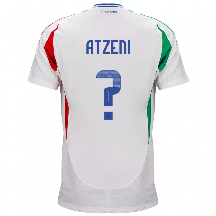 Kandiny Uomo Maglia Italia Davide Atzeni #0 Bianco Kit Gara Away 24-26 Maglietta