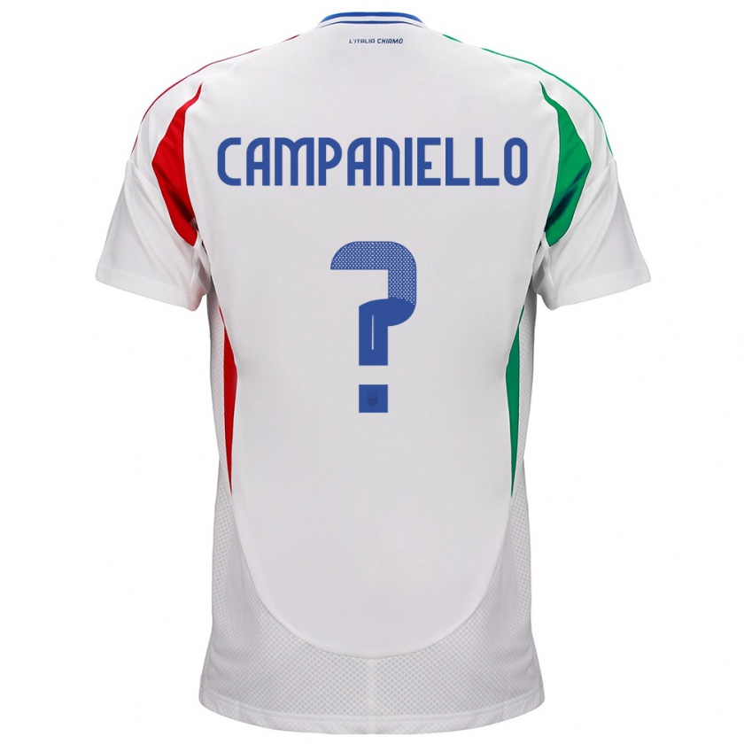 Kandiny Uomo Maglia Italia Thomas Campaniello #0 Bianco Kit Gara Away 24-26 Maglietta