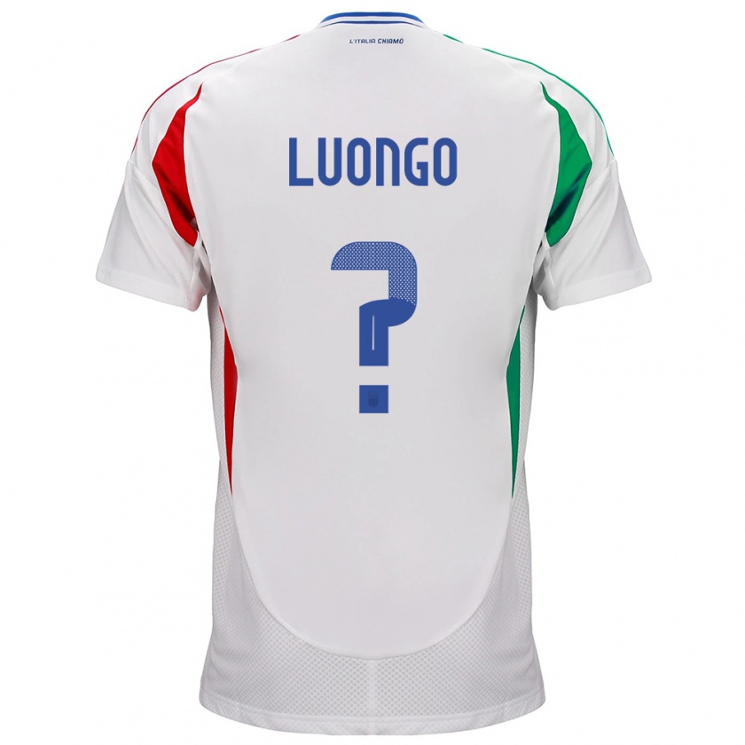 Kandiny Uomo Maglia Italia Andrea Luongo #0 Bianco Kit Gara Away 24-26 Maglietta