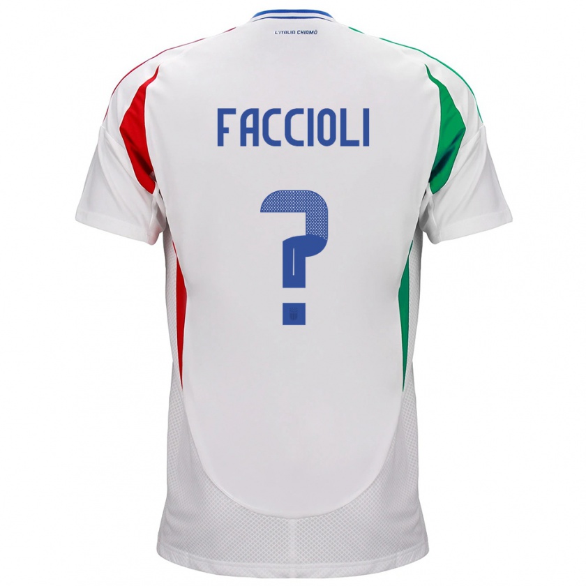 Kandiny Hombre Camiseta Italia Pietro Faccioli #0 Blanco 2ª Equipación 24-26 La Camisa