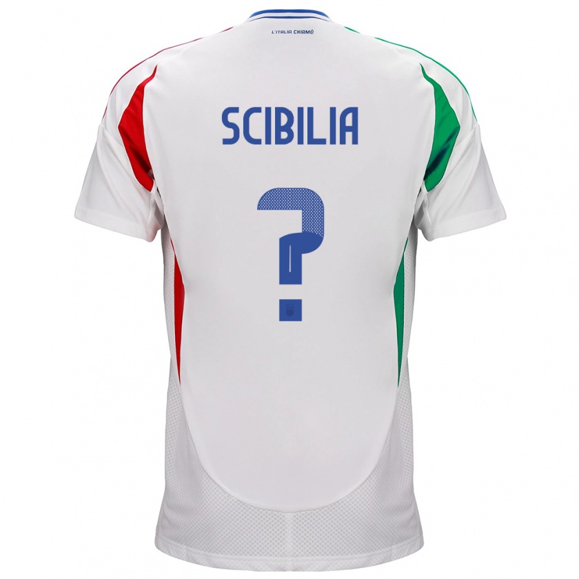 Kandiny Uomo Maglia Italia Dylan Scibilia #0 Bianco Kit Gara Away 24-26 Maglietta