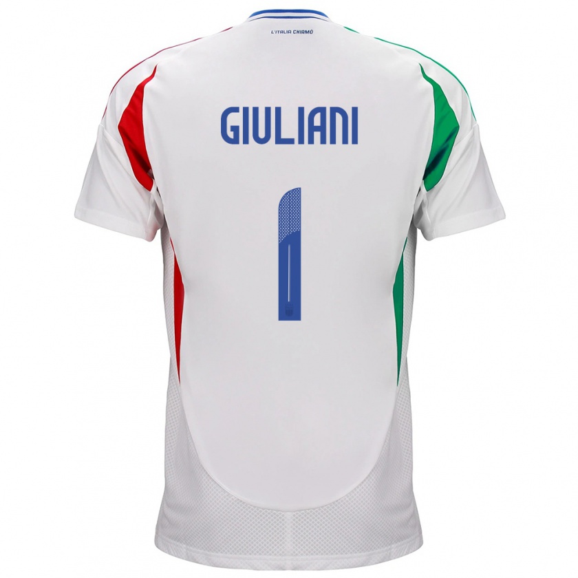 Kandiny Hombre Camiseta Italia Laura Giuliani #1 Blanco 2ª Equipación 24-26 La Camisa