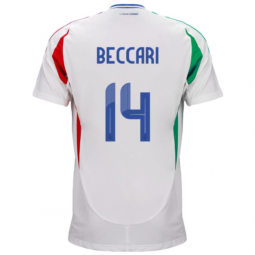 Kandiny Herren Italien Chiara Beccari #14 Weiß Auswärtstrikot Trikot 24-26 T-Shirt Österreich