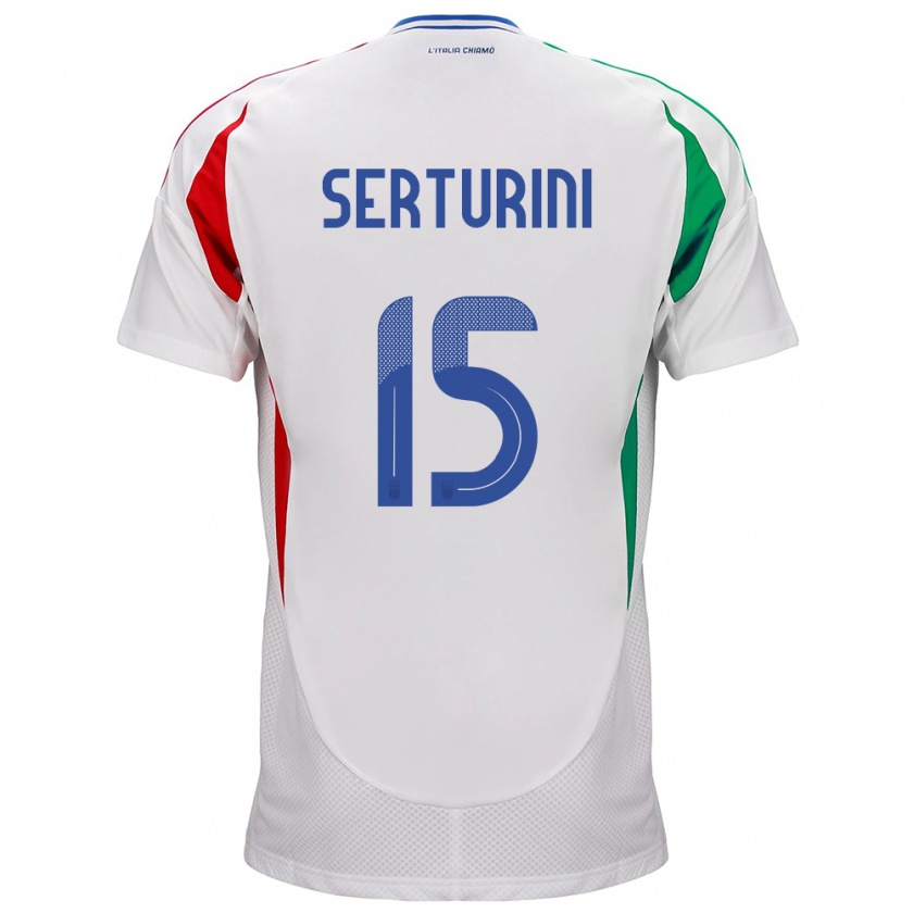 Kandiny Hombre Camiseta Italia Annamaria Serturini #15 Blanco 2ª Equipación 24-26 La Camisa