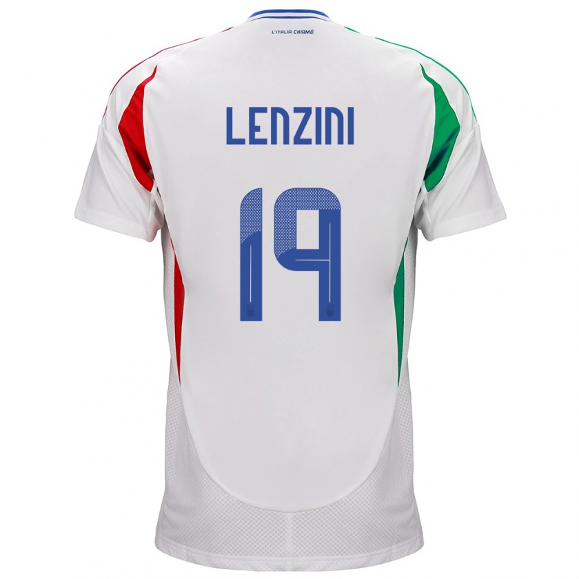 Kandiny Uomo Maglia Italia Martina Lenzini #19 Bianco Kit Gara Away 24-26 Maglietta