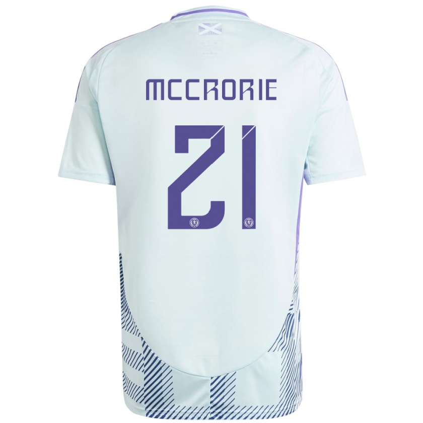 Kandiny Uomo Maglia Scotland Robby Mccrorie #21 Blu Menta Chiaro Kit Gara Away 24-26 Maglietta