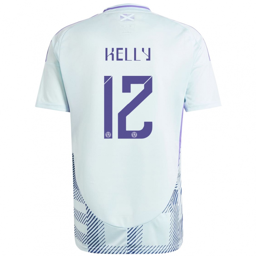 Kandiny Hombre Camiseta Escocia Liam Kelly #12 Azul Menta Claro 2ª Equipación 24-26 La Camisa