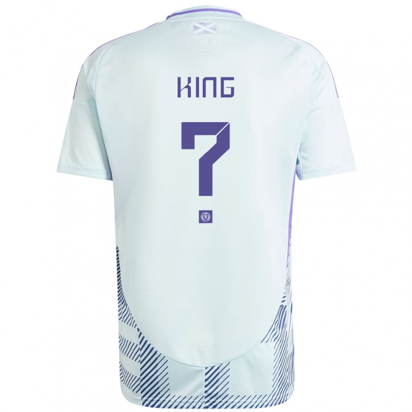 Kandiny Uomo Maglia Scotland Leon King #0 Blu Menta Chiaro Kit Gara Away 24-26 Maglietta