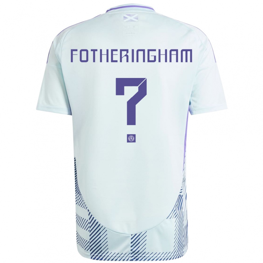 Kandiny Uomo Maglia Scotland Kai Fotheringham #0 Blu Menta Chiaro Kit Gara Away 24-26 Maglietta