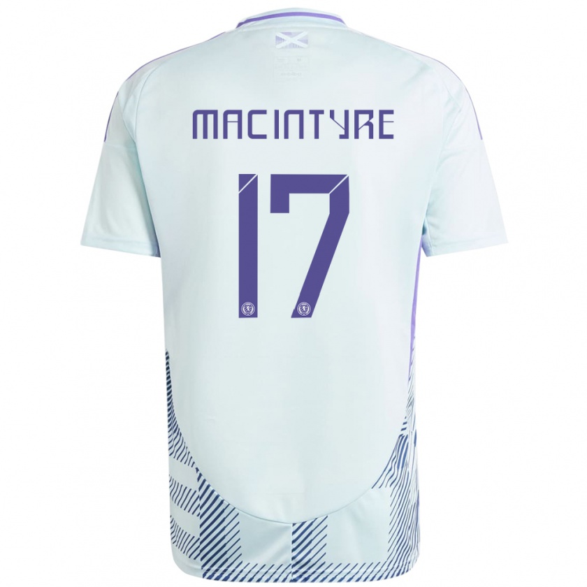 Kandiny Hombre Camiseta Escocia Jacob Macintyre #17 Azul Menta Claro 2ª Equipación 24-26 La Camisa