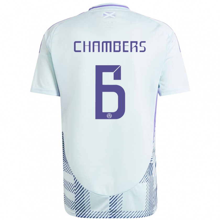 KandinyメンズスコットランドSam Chambers#6ライトミントブルーアウェイシャツ24-26ジャージーユニフォーム