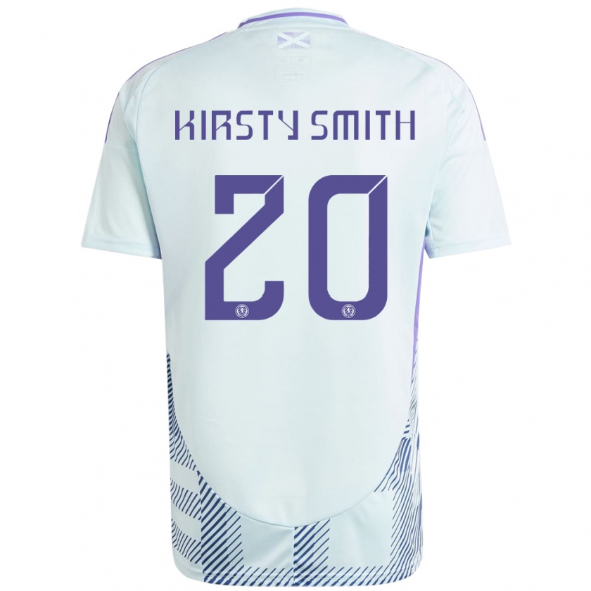 Kandiny Uomo Maglia Scotland Kirsty Smith #20 Blu Menta Chiaro Kit Gara Away 24-26 Maglietta