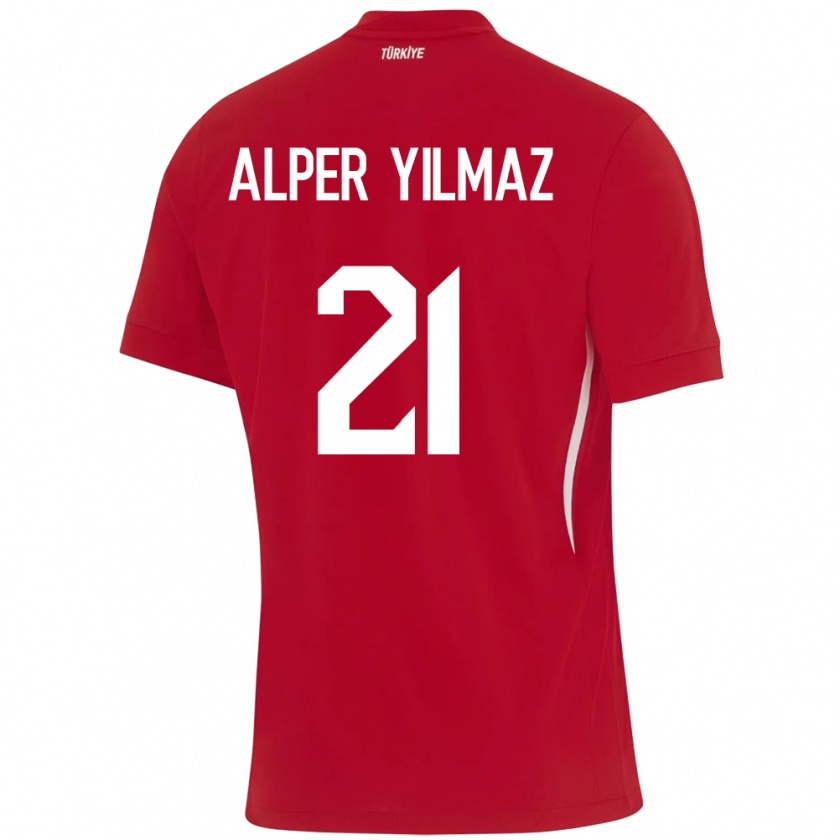 Kandiny Hombre Camiseta Turquía Barış Alper Yılmaz #21 Rojo 2ª Equipación 24-26 La Camisa México