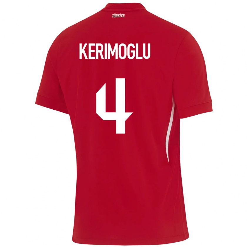 Kandiny Hombre Camiseta Turquía Zeynap Kerimoğlu #4 Rojo 2ª Equipación 24-26 La Camisa México