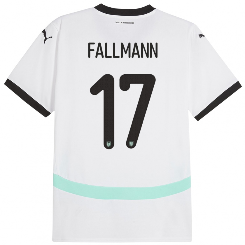 Kandiny Herren Österreich Pascal Fallmann #17 Weiß Auswärtstrikot Trikot 24-26 T-Shirt Österreich