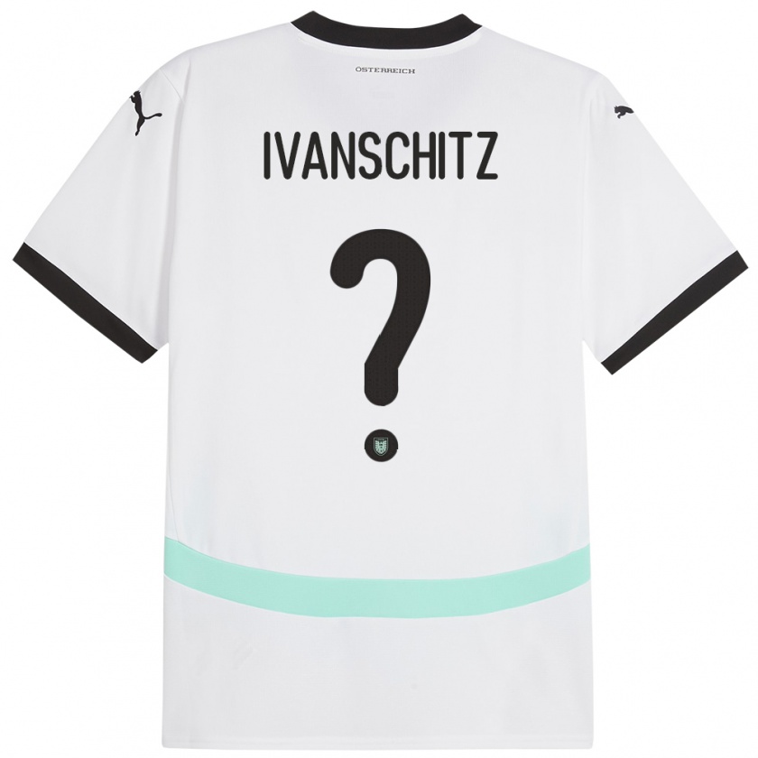 Kandiny Uomo Maglia Austria Ilia Ivanschitz #0 Bianco Kit Gara Away 24-26 Maglietta